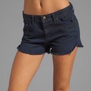 Free People Navy Blue Cut-Off Shorts